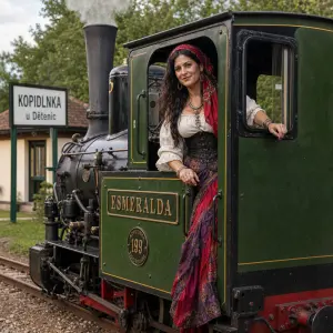 Esmeralda, co jezdí na Kopidlnce u Dětenic