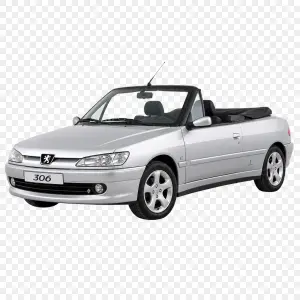 Vozidlo Peugeot 306 cabriolet stríbrné, odebrat pozadí