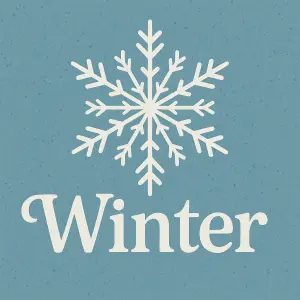 Vločka a nápis Winter.