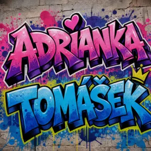 Jména dětí Adrianka a Tomášek grafity