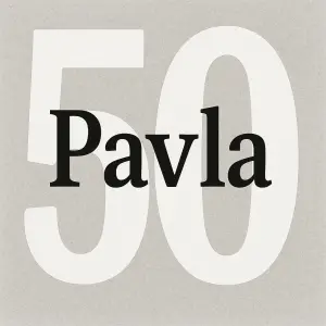 Chci velké číslo "50"A přes to aby šlo středem jméno "Pavla"