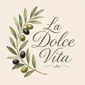 Olivova vetvicka a napis La Dolce Vita