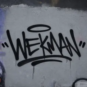 vygeneruj obrazek graffiti wekman tag