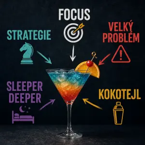POTŘEBUJI OBRÁZEK S TEXTY:
FOCUS
STRATEGIE
VELKÝ PROBLÉM
SLEEPER DEEPER
KOKOTEJL