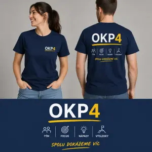 týmové tričko (jdeme na akci z práce a chceme, ať máme trička svého týmu), jsme tým OKP4