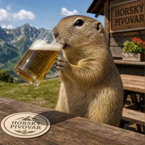 zvíře sysel co pije pivo
