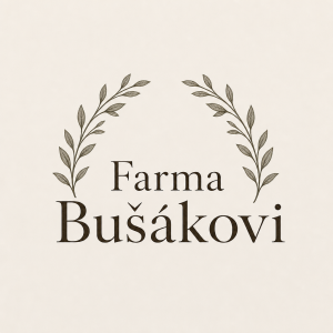 Nad nápisem Farma Bušákovi udělej dvě ratolesti, které budou reprezentova obrys smuteční kytice
