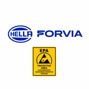 має бути логотип Hella Forvia і чуть нижче EPA Protective Area Symbol Sign
