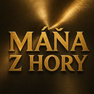 MÁŇA Z HORY jen písmo a v pozadí cinka