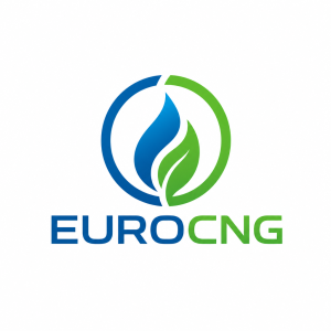 Logo EUROCNG , s popisem EUROCNG pod logem. Logo v barvach firmy