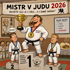 Mistr v judu 2026 vtipný obrázek
