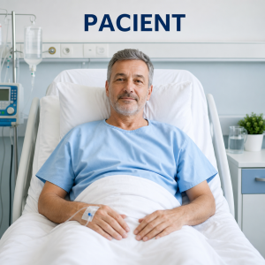Pacient na obrázku a i popis “PACIENT”