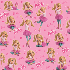 opakovaný. vzor bibble z barbie v různých pózách