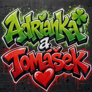 Adrianka ? a Tomášek ❤️ písmo graffiti