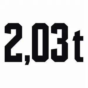 tučný text ve fontu na čísla fotbalových dresů: 2,03 t