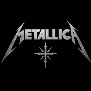nápis metallica a takovím tím křížkem