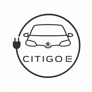 Vytvoř logo pro nadšence do elektrického vozu Škoda citigo. Nápis by měl být jednoduchý, jednobarevný.