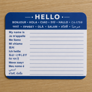 Jmenovku my name Is ve více jazycích