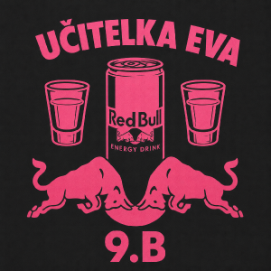 Aby místo toho ředitel bylo učitelka Eva a dole miato 9A tak 9B aby na té mikine byli jen to růžové ten dysain