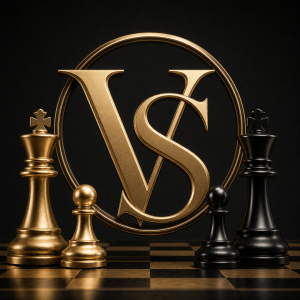 Šachové figurky a monogram VS