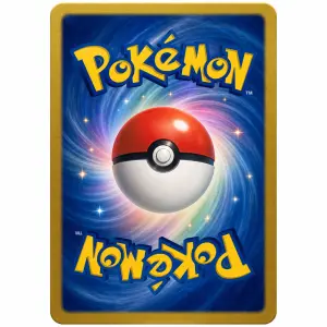 Zadní strana pokemon karty japonské.
Napis anglicky, okraje by měly být zlaté