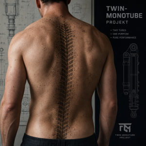 záda: stopa od pneumatiky, Twin-Monotube Projekt
