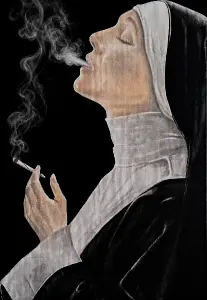 at ji jde kouř z cigarety a z pusi