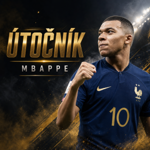 Bude tam hezky zpracovaný text "Útočník" a pod tím (například Mbappe)