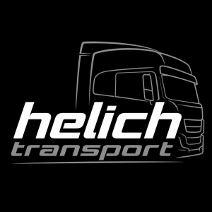 chtěla bych vytvořit text helich transport a v pozadí za helich transport obrys kabiny kamionu