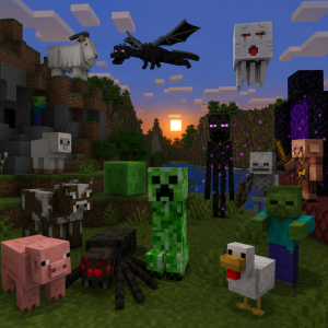 anymovany Minecraft obrázek S moby