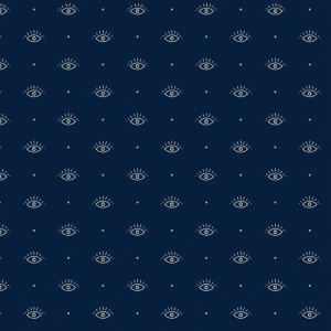 Navrhni pattern s tmavě modrým pozadím s drobným vzorem očiček ve stříbrné barvě.