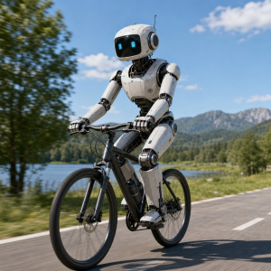 robot jak jede na kole