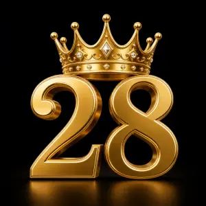 číslo 28 a aby to číslo 28 mělo korunku