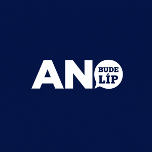 Originální logo politického hnutí ANO. V bílé barvě.