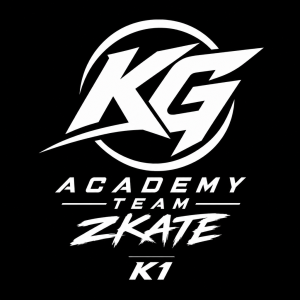 Vytvoř mě logo KG Academy team zkate a pod to K1