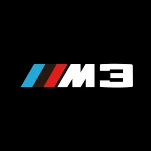 Tyrkysový pruh tmavě hnědý a Červený pruh M3 Prostý znak bmw m3