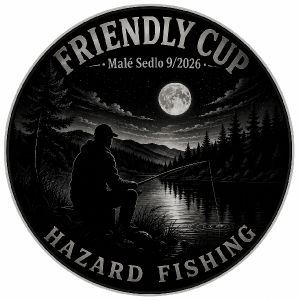 Udelej z toho kulate logo. Zamer se na to aby si odstranil pozadi, ktere je vedle nad a pod napisem FRIENDLY CUP a hazard FISHING. Neponic oblohu. Prejdi ve stinovani z pozvolna z oblohy k napisu male sedlo