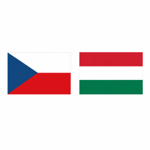 česká a maďarská vlajka hned vedle sebe s trochou mezery