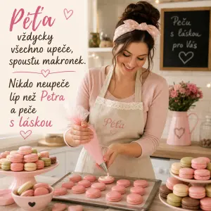 Péťa vždycky všechno upeče, spoustu makronek. Nikdo neupeče líp než Petra a peče s láskou