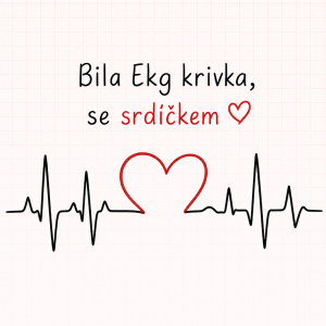 Bila Ekg krivka, se srdickem