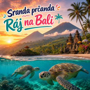 Sopky na Bali, mořské želvy.
Text - Sranda prčanda. Ráj na Bali
