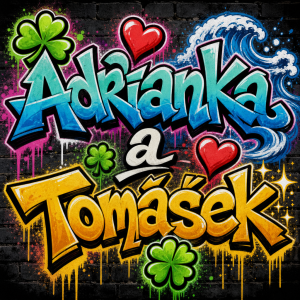 Adrianka ?❤️? a Tomášek ?❤️✨️ písmo graffiti