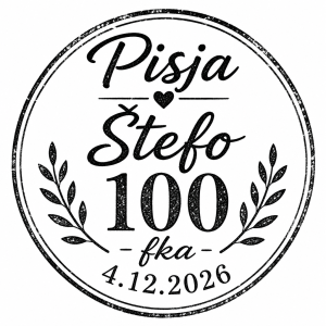 Razitko s jmeny Pisja a Štefo. 100fka 4.12.2026