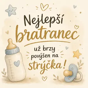 Chci to animované a žádné osoby jen napis nějak hezky a třeba okolo dětskou lahvičku a dudlík. Má to být jako oznámení tehotenství