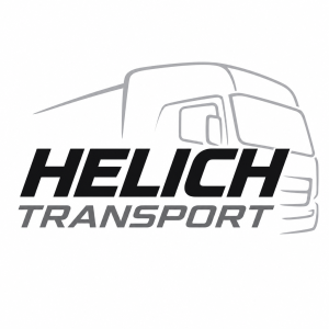 chtěla bych vytvořit text helich transport a v pozadí za helich transport obrys kabiny kamionu
