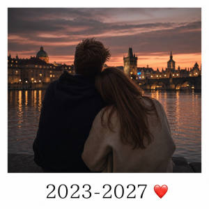 pod hladní fotku napiš rokem 2023-2027 a dej tam emoji srdce