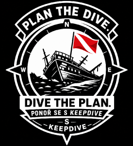 uprav kvalitu pro tisk na triko a přidej slogan něco jako ponoř se s keepdive
