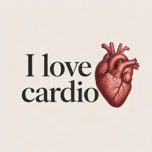 napis I love cardio cele kapitalkama a se srdickem co bude trosku porobne lidskemu srdci