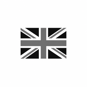 malá monochromatická britská vlajka, černo,šedo, bílá