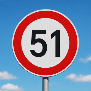 jak mas znacku rychlosti treba 50 v kruhu tak tam misto 50 dat 51